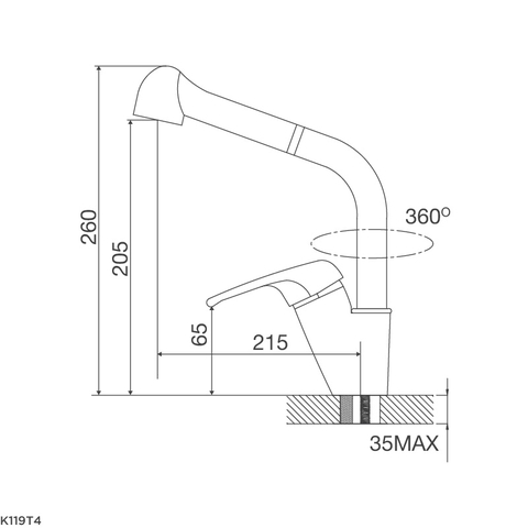 Vòi Rửa Chén Malloca K119T4 - Nước nóng, lạnh, mạ Chrome, dây rút