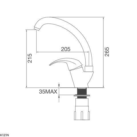 Vòi Rửa Chén Malloca K121N - Nước nóng, lạnh, mạ Chrome