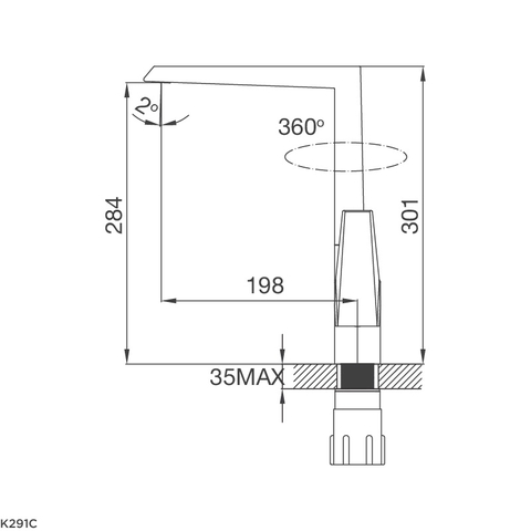 Vòi Rửa Chén Malloca K291C - Nước nóng, lạnh, mạ Chrome