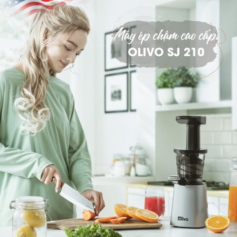 Máy Ép Chậm Olivo SJ210 [CHÍNH HÃNG - BH 24 THÁNG] Máy Ép Rau Củ Quả, Máy Ép Đậu Nành, Làm Kem, Ép Kiệt Bã 100%