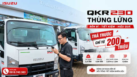 🚛 CHỈ TỪ 200 TRIỆU – SỞ HỮU ISUZU QKR230 THÙNG LỬNG!