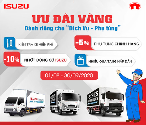 Ưu đãi lớn dành riêng cho" Dịch Vụ - Phụ tùng" (01/08 - 30/09/2020)