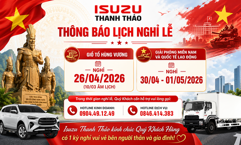 ISUZU THANH THẢO THÔNG BÁO LỊCH NGHỈ LỄ
