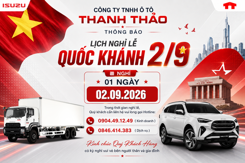THÔNG BÁO LỊCH NGHỈ LỄ QUỐC KHÁNH 2/9/2026
