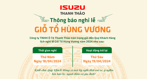 THÔNG BÁO NGHỈ LỄ GIỖ TỔ HÙNG VƯƠNG