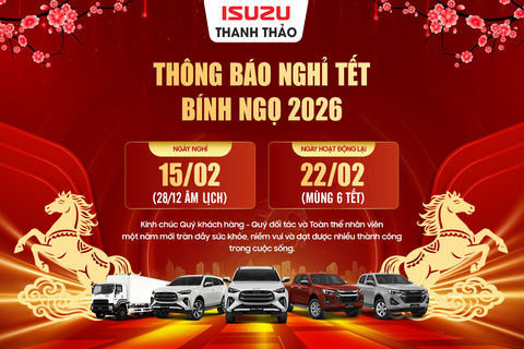 THÔNG BÁO LỊCH NGHỈ TẾT BÍNH NGỌ 2026