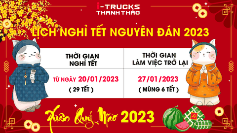 LỊCH NGHỈ TẾT NGUYÊN ĐÁN 2023