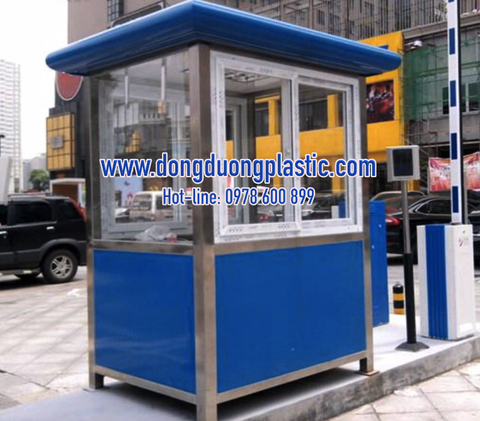 Cabin Bốt Gác Bảo Vệ Khung Inox ốp Alu BDI-25 (Mái Bo Tròn)