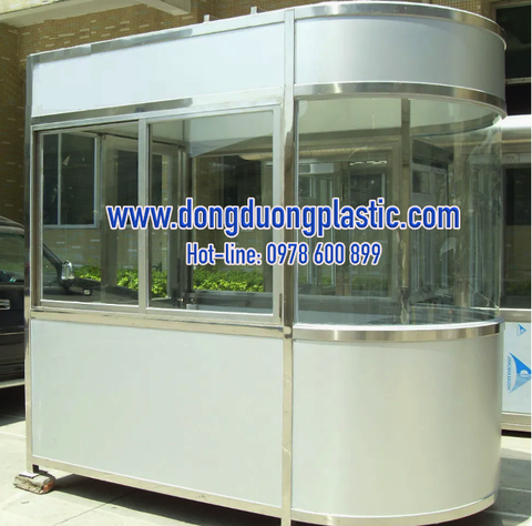 Bốt Gác Bảo Vệ Khung Inox ốp Alu BDI-24 Kính Cong 1 đầu