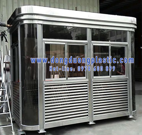 Nhà bảo vệ inox BDI-19 mái 2 tầng cao cấp