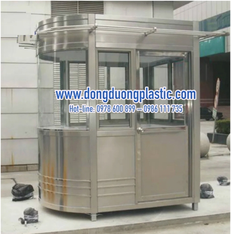 Cabin nhà bảo vệ inox BDI-15 (Kính cong 1 đầu)