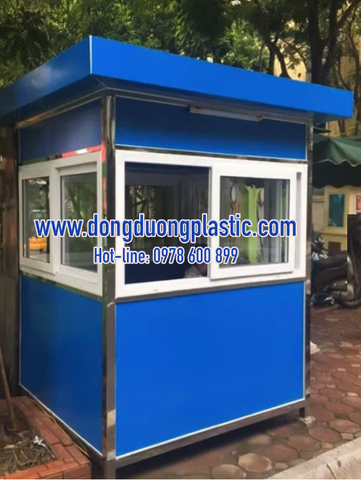 Cabin Bốt Gác Bảo Vệ Khung Inox ốp Alu BDI-26 (Mái Vuông)
