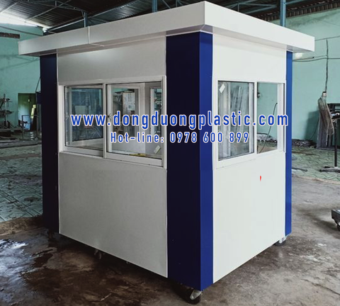 Bốt gác bảo vệ khung thép ốp Alu có bánh xe BOD-02C