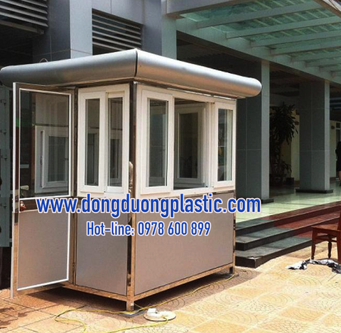Cabin Bốt Gác Bảo Vệ Khung Inox ốp Alu BDI-25 (Mái Bo Tròn)