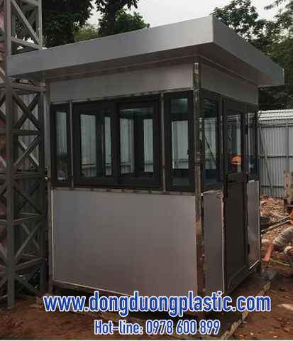 Cabin Bốt Gác Bảo Vệ Khung Inox ốp Alu BDI-26 (Mái Vuông)