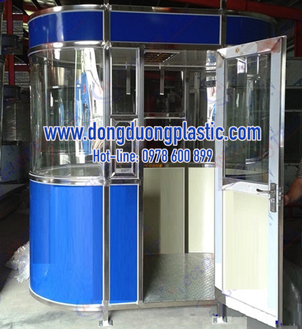 Cabin bảo vệ khung inox ốp Alu BDI-04 Kính cong 2 đầu