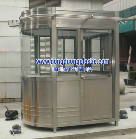 Cabin nhà bảo vệ inox BDI-15 (Kính cong 1 đầu)