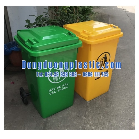 Thùng Rác 100 Lít Nhựa HDPE Có Bánh Xe