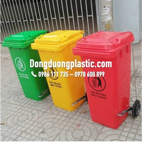 Thùng Rác 120 Lít Đạp Chân Gia Công