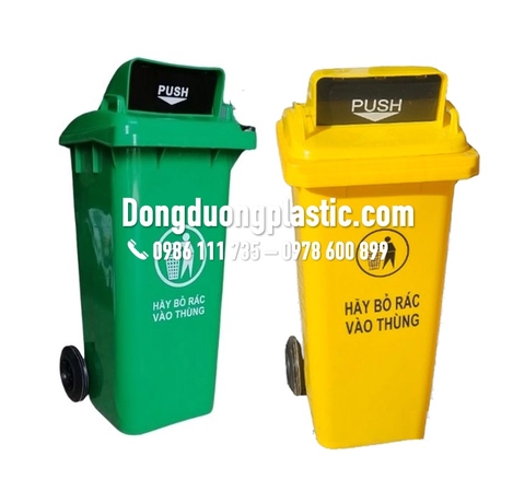 Thùng Rác 120 Lít Nắp Đẩy Push