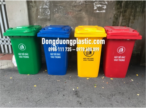 Thùng Rác 240 Lít Nhựa HDPE có bánh xe