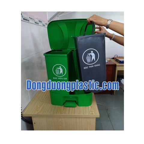 Thùng Rác 40 Lít đôi nhựa HDPE