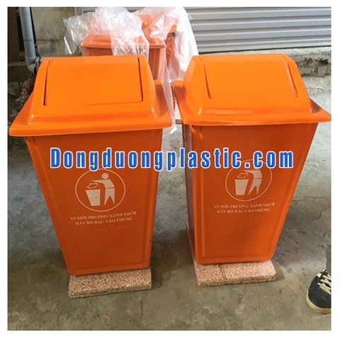 Thùng Rác 60 Lít Nắp Bập Bênh Nhựa Composite