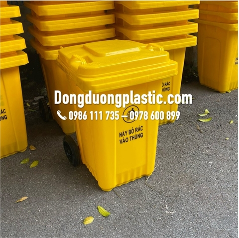 Thùng Rác 80 Lít Nhựa HDPE Có Bánh Xe