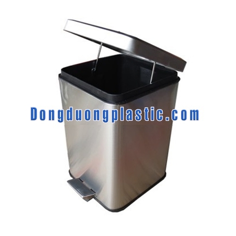 Thùng Rác Inox Đạp Chân Hình Vuông 12 lít
