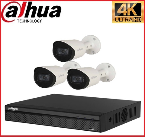 Trọn gói Camera Cao cấp 4K 02 - 3 camera Dahua (8MP)