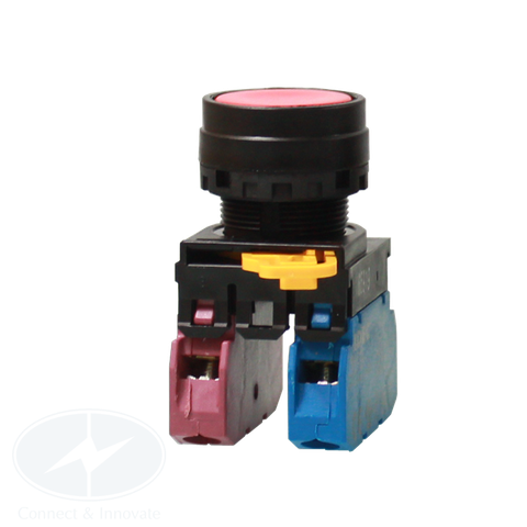 Nút nhấn Idec không đèn YW1B-A1E11R Ø 22mm màu đỏ 1NC+1NO