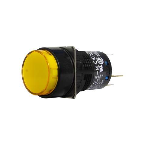 Nút nhấn Idec có đèn, loại tròn, 24V DC, AL6M Ø 16mm, màu vàng