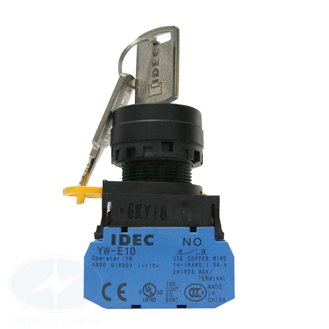 Công tắc xoay Idec 3 vị trí có khóa YW1K-32CE20 Ø 22mm 2N0