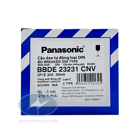 RCBO (CB tép chống giật) Panasonic BBDE 2P 6A-40A
