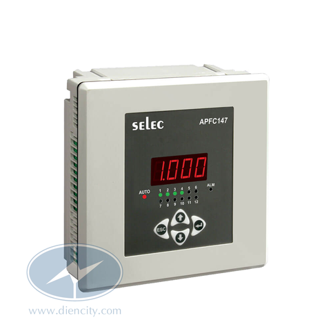 Bộ điều khiển tụ bù Selec APFC147 hiển thị LED