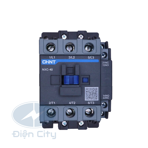 Contactor Chint NXC-40 40A coil 220V AC, 1NO+1NC