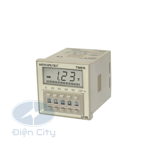 Timer Hanyoung hiển thị LED, cài đặt phím cơ LF4N 24 - 240VAC/DC