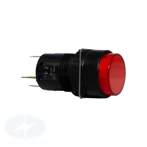 Nút nhấn Idec có đèn, loại tròn, 24V DC, AL6M Ø 16mm, màu đỏ