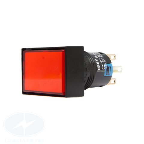 Đèn báo Idec hình chữ nhật AL6H Ø 16mm, 24V AC/DC, màu đỏ