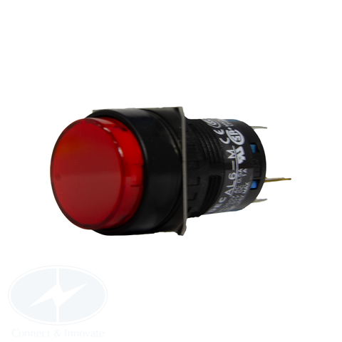 Nút nhấn Idec có đèn, loại tròn, 24V DC, AL6M Ø 16mm, màu đỏ