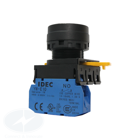 Nút nhấn Idec không đèn YW1B-A1E11G Ø22mm màu xanh lá 1NC+1NO