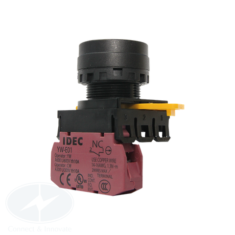 Nút nhấn Idec không đèn YW1B-A1E01R Ø22mm màu đỏ 1NC