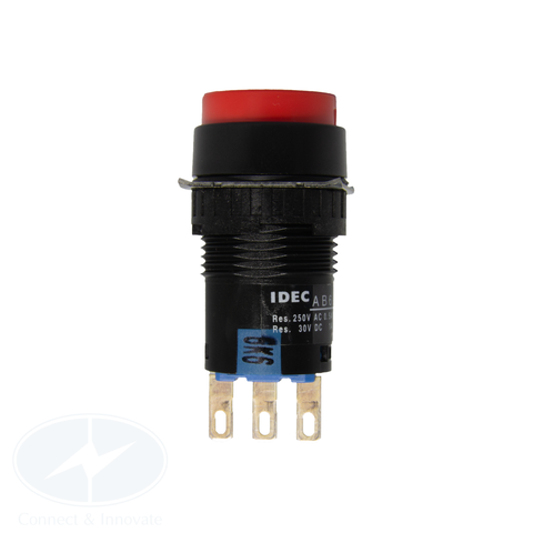 Nút nhấn Idec không đèn, loại tròn AB6M Ø 16mm, màu đỏ