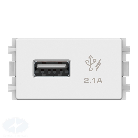 Ổ sạc USB đơn Schneider Zencelo A 2.1A, size S 8431USB