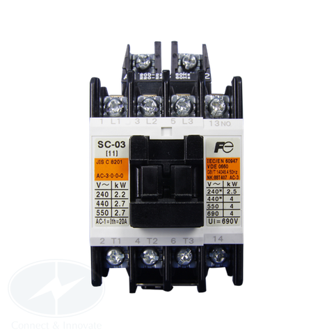 Contactor Fuji Electric SC-03 9A, coil 220V AC