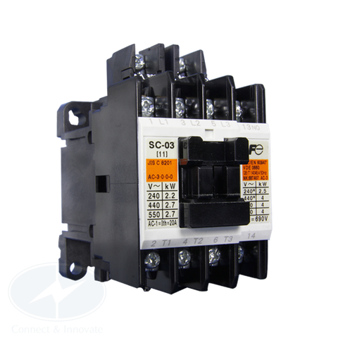 Contactor Fuji Electric SC-03 9A, coil 220V AC
