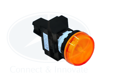 Đèn báo Idec loại phẳng YW1P-1EQ4A Ø 22mm 24V AC/DC màu hổ phách