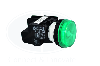 Đèn báo Idec loại phẳng YW1P Ø 22mm, màu xanh lá