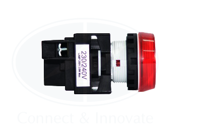 Đèn báo Idec loại phẳng 24V AC/DC YW1P-1EQ4R Ø 22mm, màu đỏ