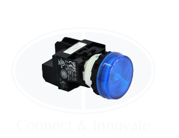 Đèn báo Idec loại phẳng YW1P-1EQ4S Ø 22mm 24V AC/DC màu xanh dương